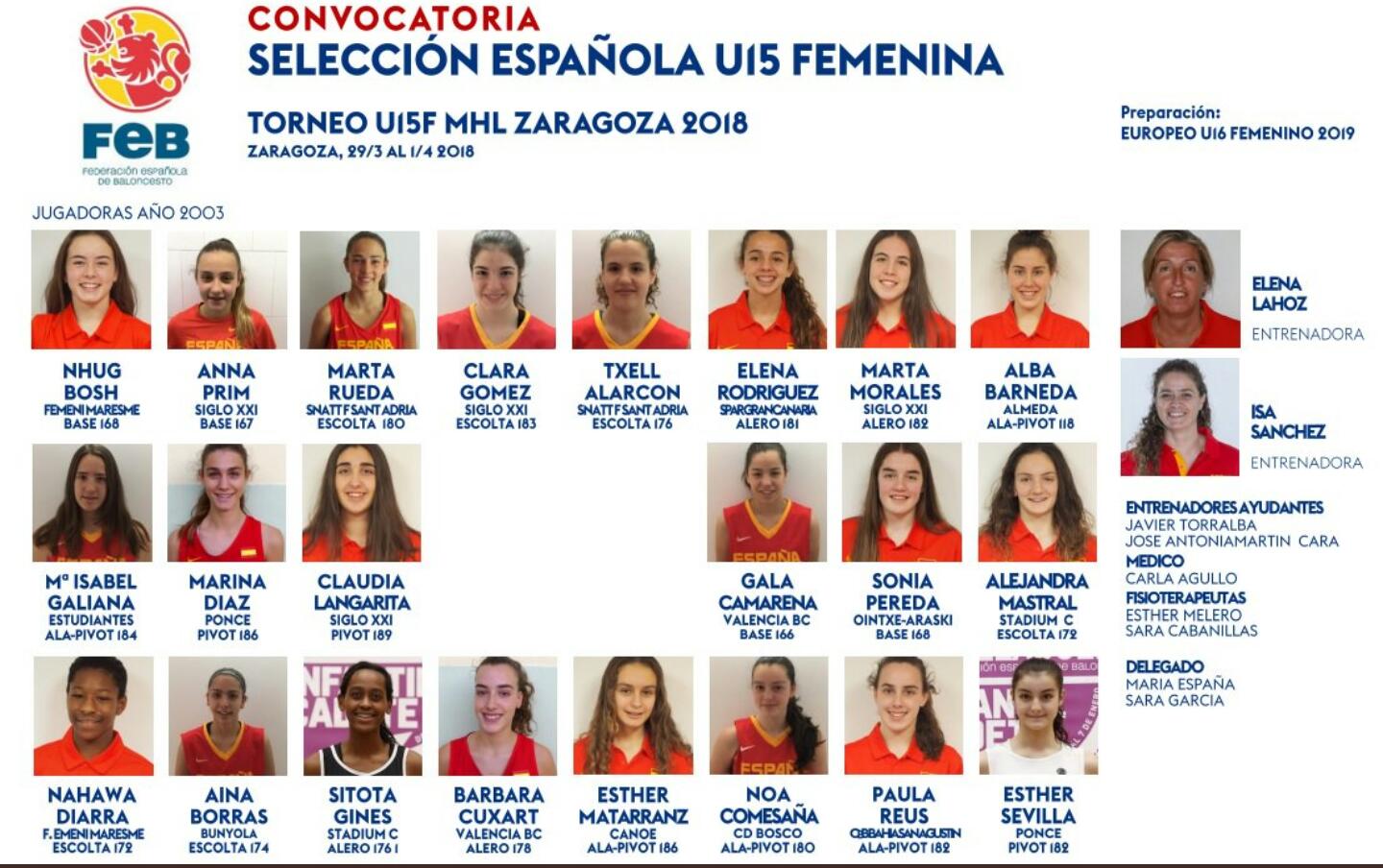 Paula Reus convocada con la U15