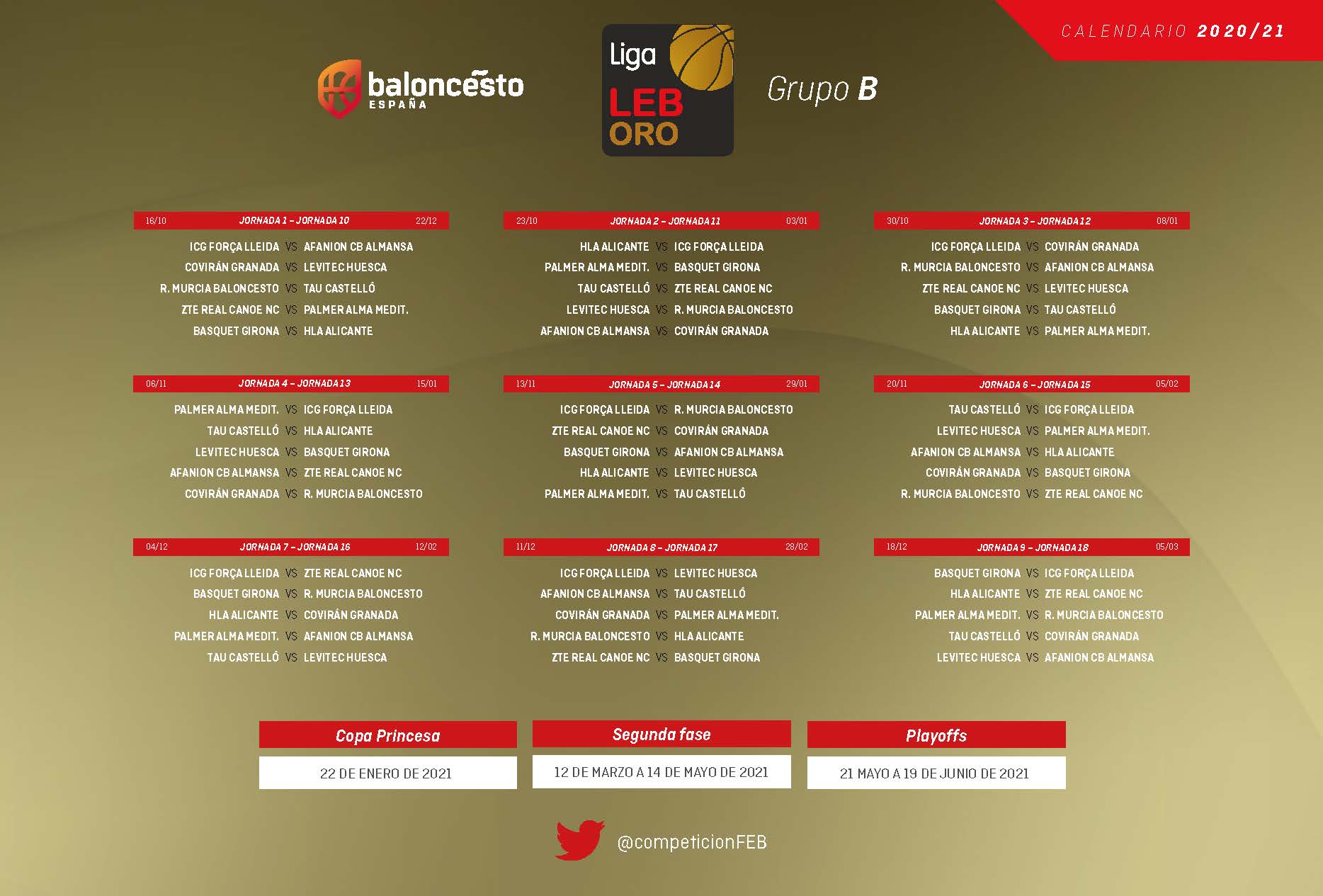 LEb Oro calendario