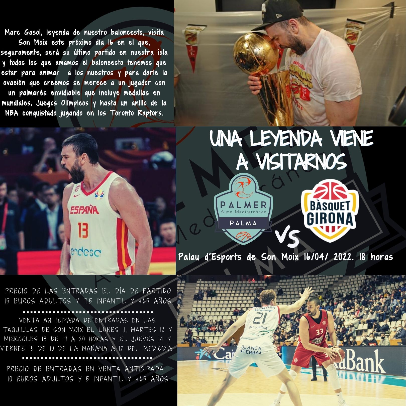 Trptico medidas para el partido vs Bsquet Girona